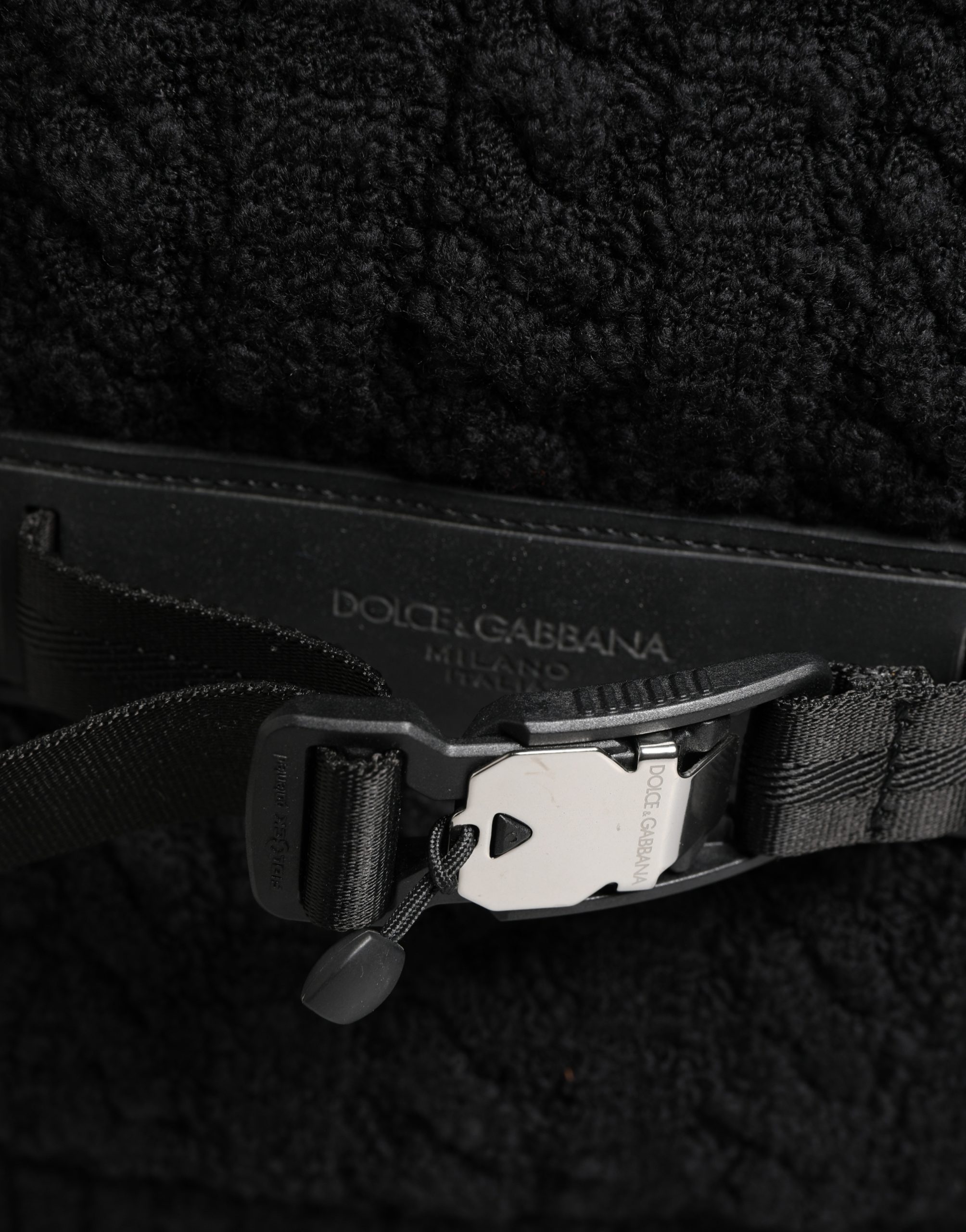 Dolce & Gabbana Black Tricot Wool Blend Duffel Backpack Travel Borse Bag - Image 4