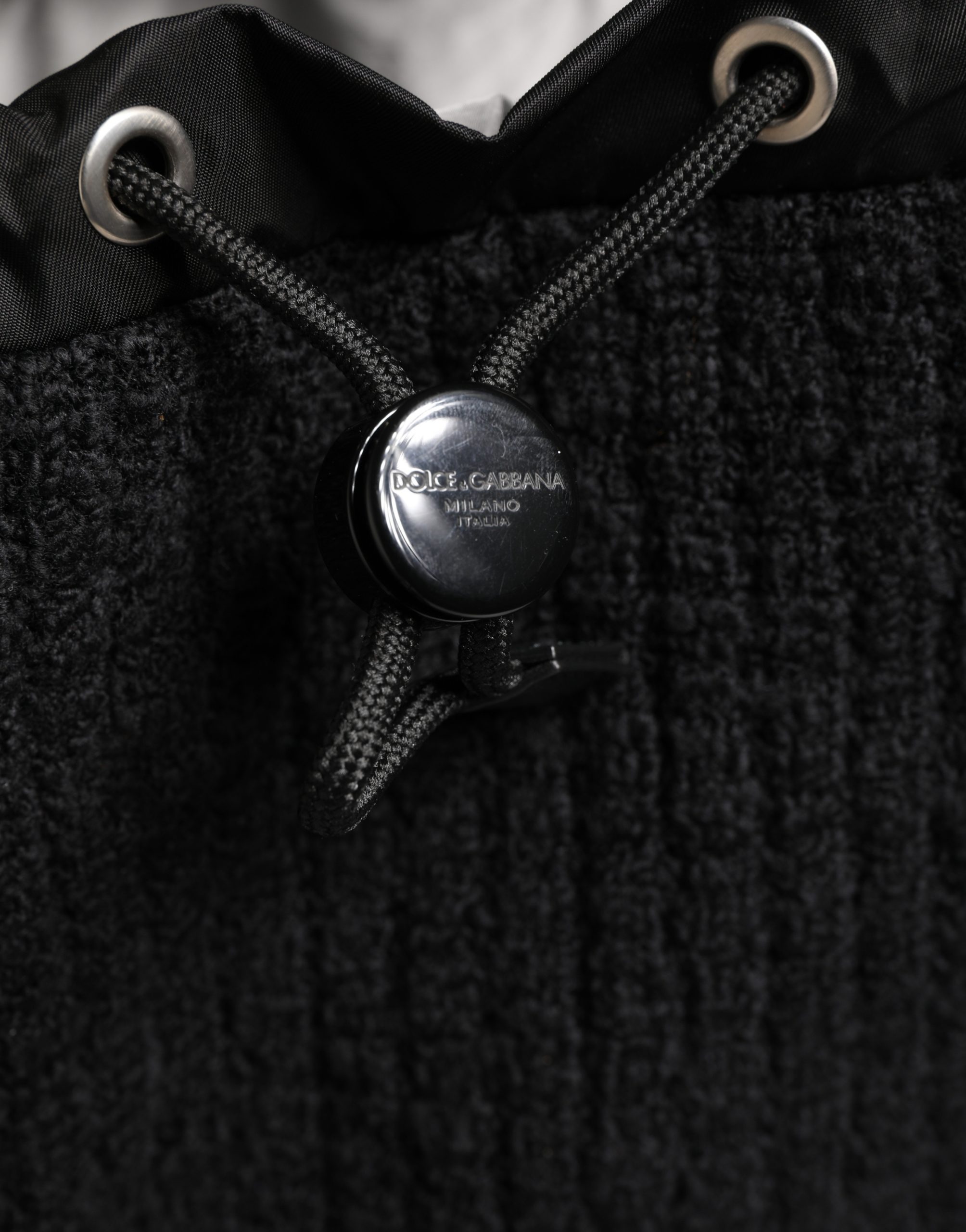 Dolce & Gabbana Black Tricot Wool Blend Duffel Backpack Travel Borse Bag - Image 5