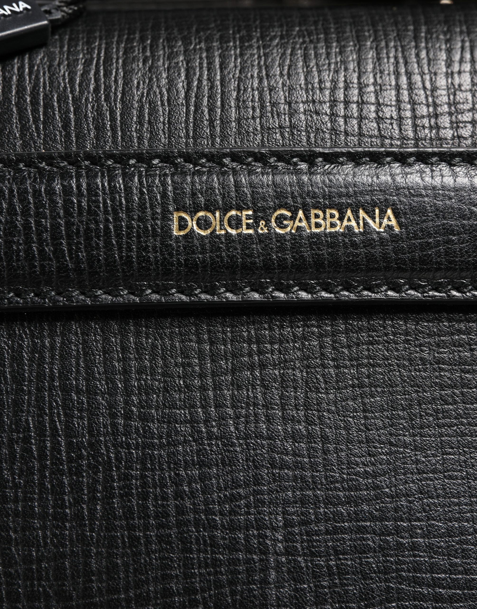 Dolce & Gabbana Black Car Man Applique Leather Weekender Borse Bag - Image 4