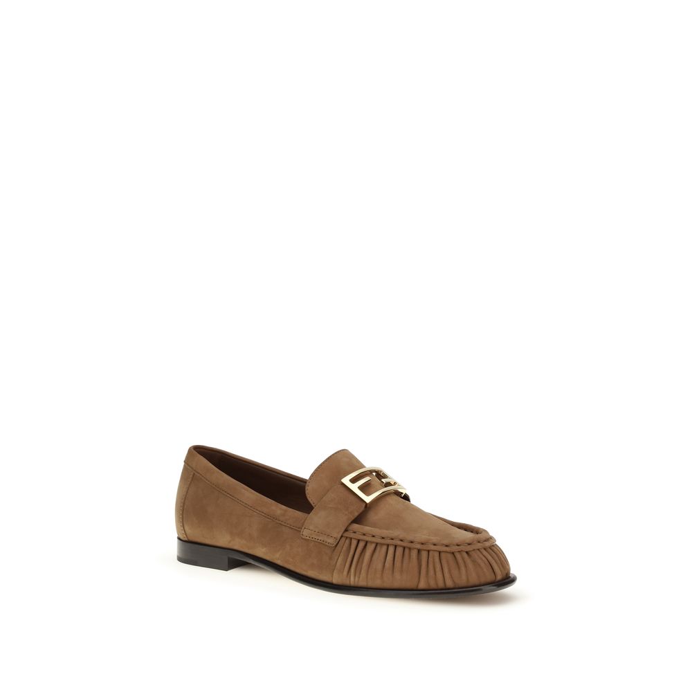 Fendi Brown Lamb Ovis Aries Slip-On Loafers - Image 2