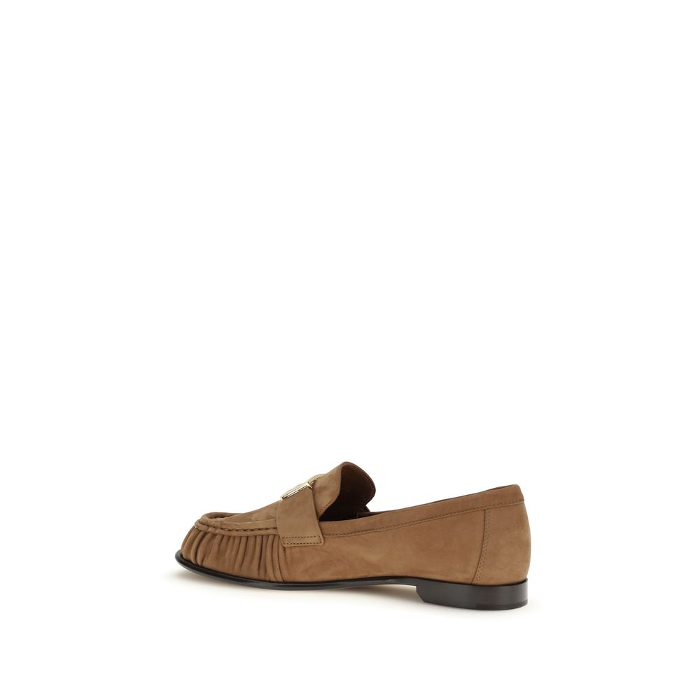 Fendi Brown Lamb Ovis Aries Slip-On Loafers - Image 3