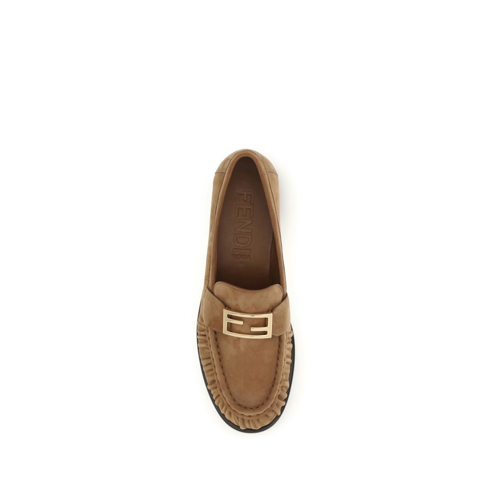 Fendi Brown Lamb Ovis Aries Slip-On Loafers - Image 4