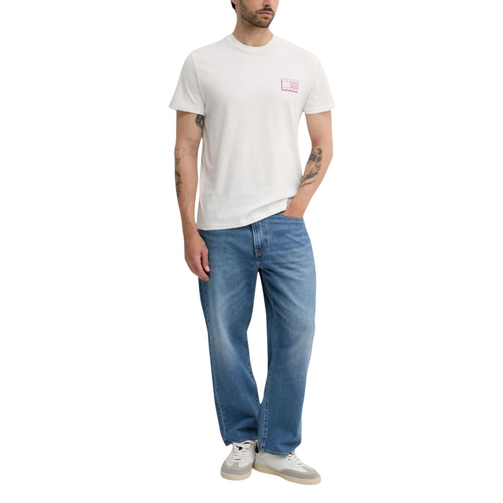 Tommy Hilfiger Jeans Cream Recycled Cotton T-Shirt - Image 2