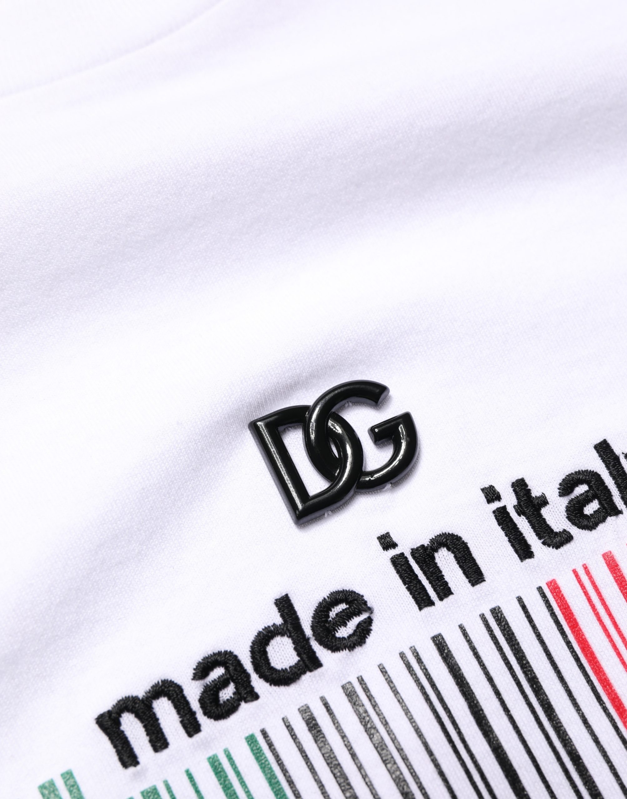 Dolce & Gabbana White Barcode Cotton Crew Neck Men T-shirt - Image 7