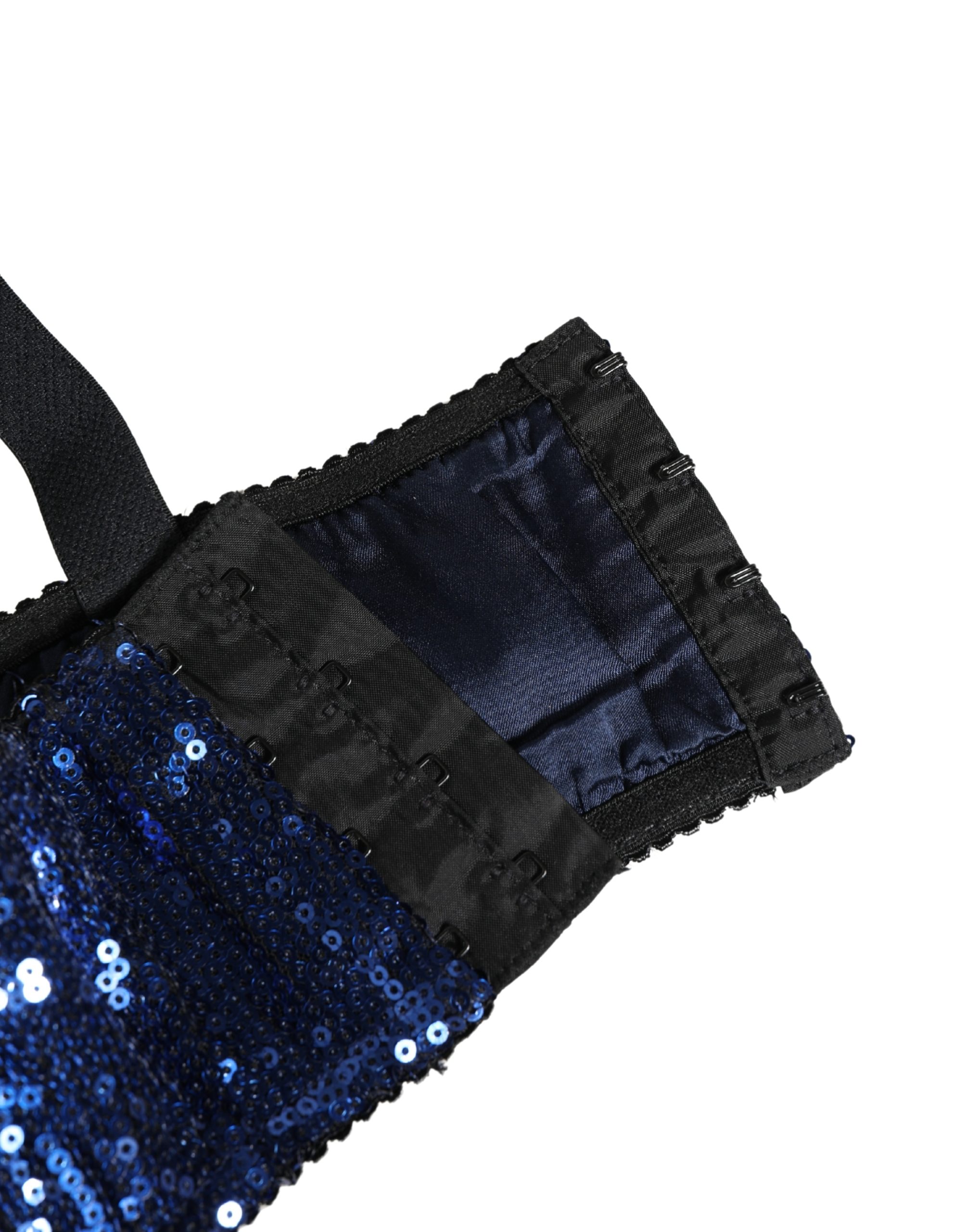 Dolce & Gabbana Blue Sequined Nyon Balconnet Bra Underwear - Image 5