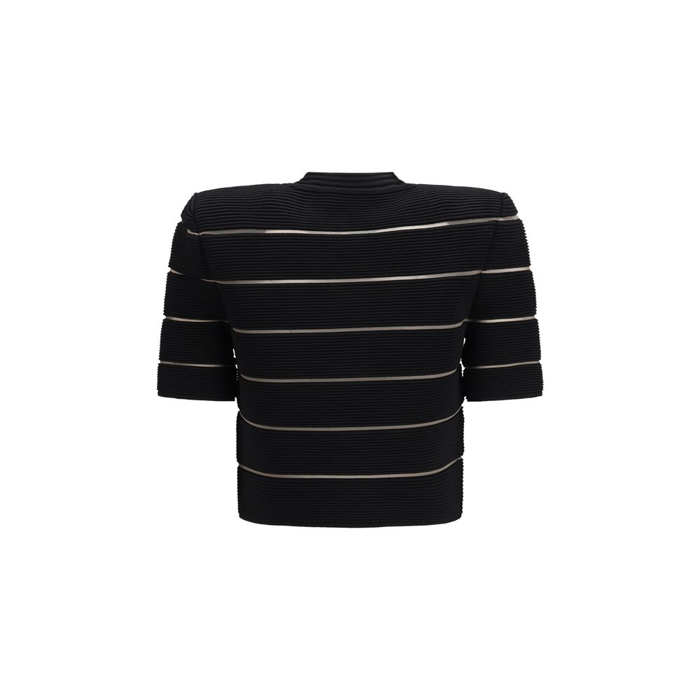 Balmain Black Viscose Cardigan - Image 2