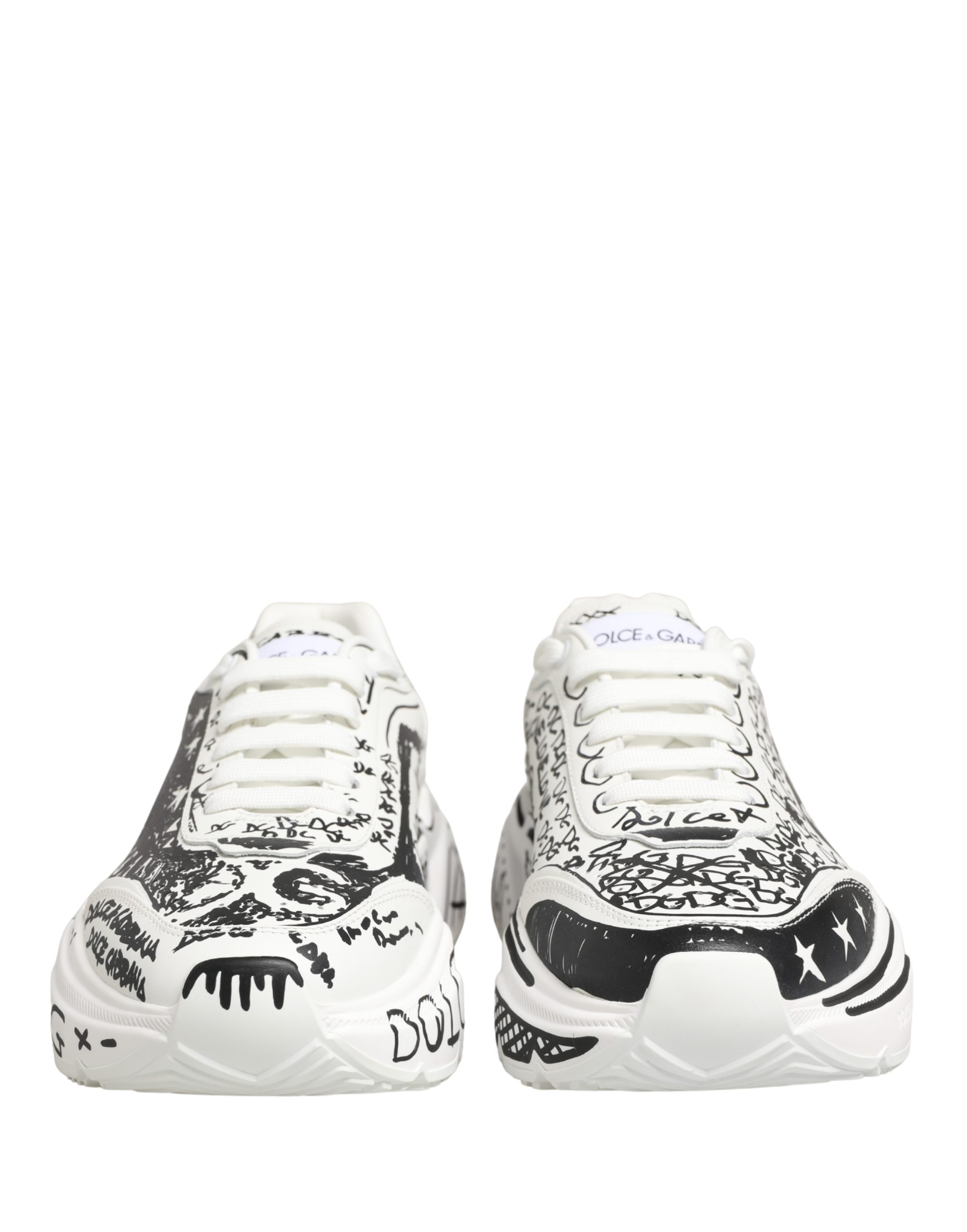 Dolce & Gabbana White Daymaster Graffiti Low Top Sneakers Shoes - Image 5