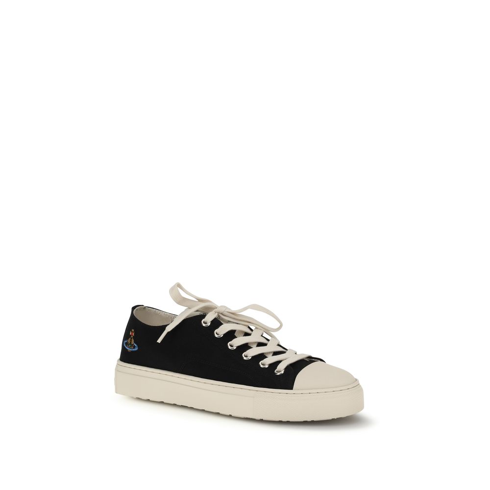 Vivienne Westwood Black Fabric Low Top Sneakers - Image 2