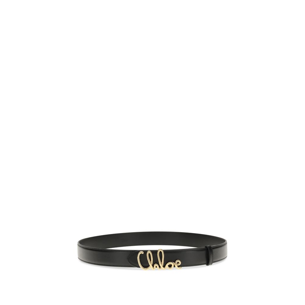 ChloƩ Black Calf Leather Bos Taurus Belt - Image 2
