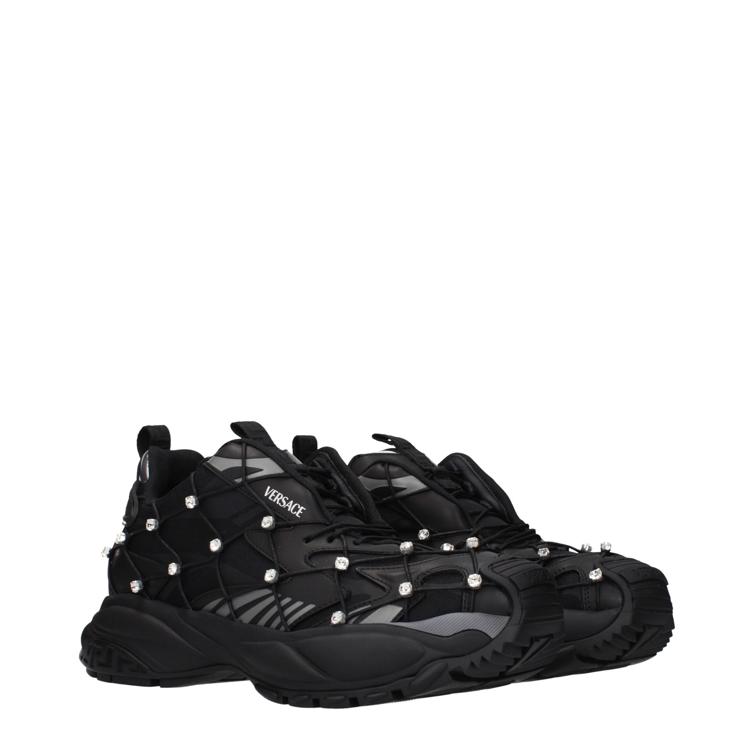 Versace Black Fabric Sneakers - Image 2