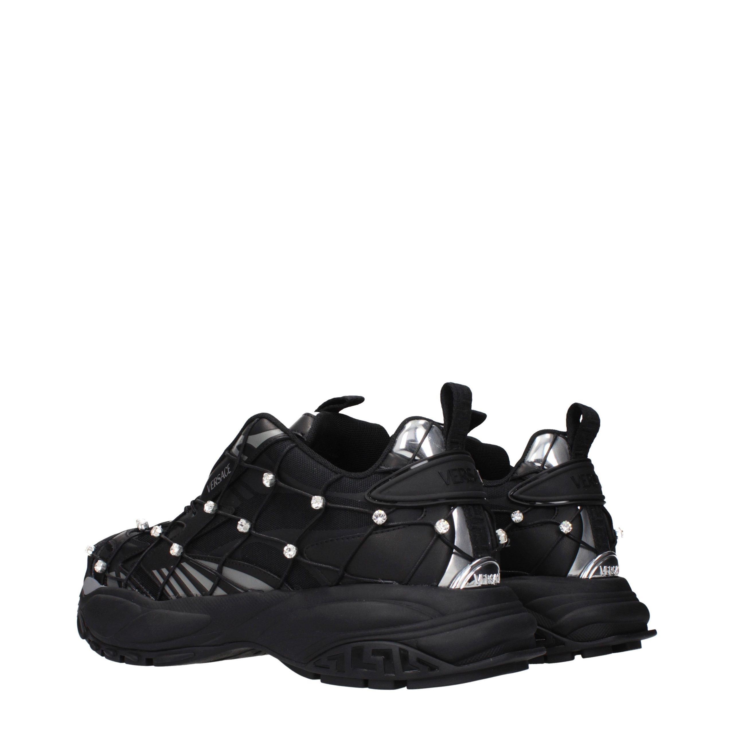 Versace Black Fabric Sneakers - Image 4