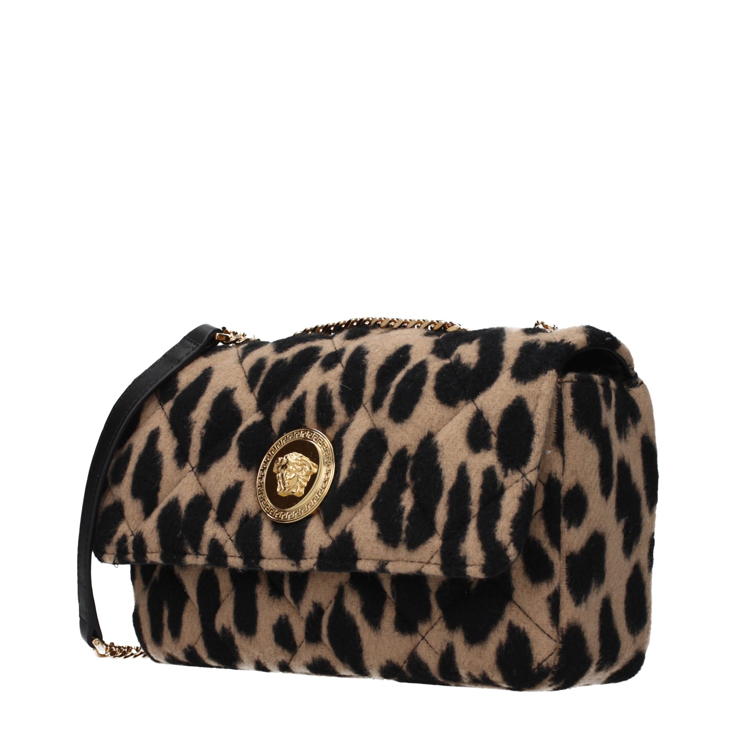 Versace Brown Wool Shoulder Bag - Image 2