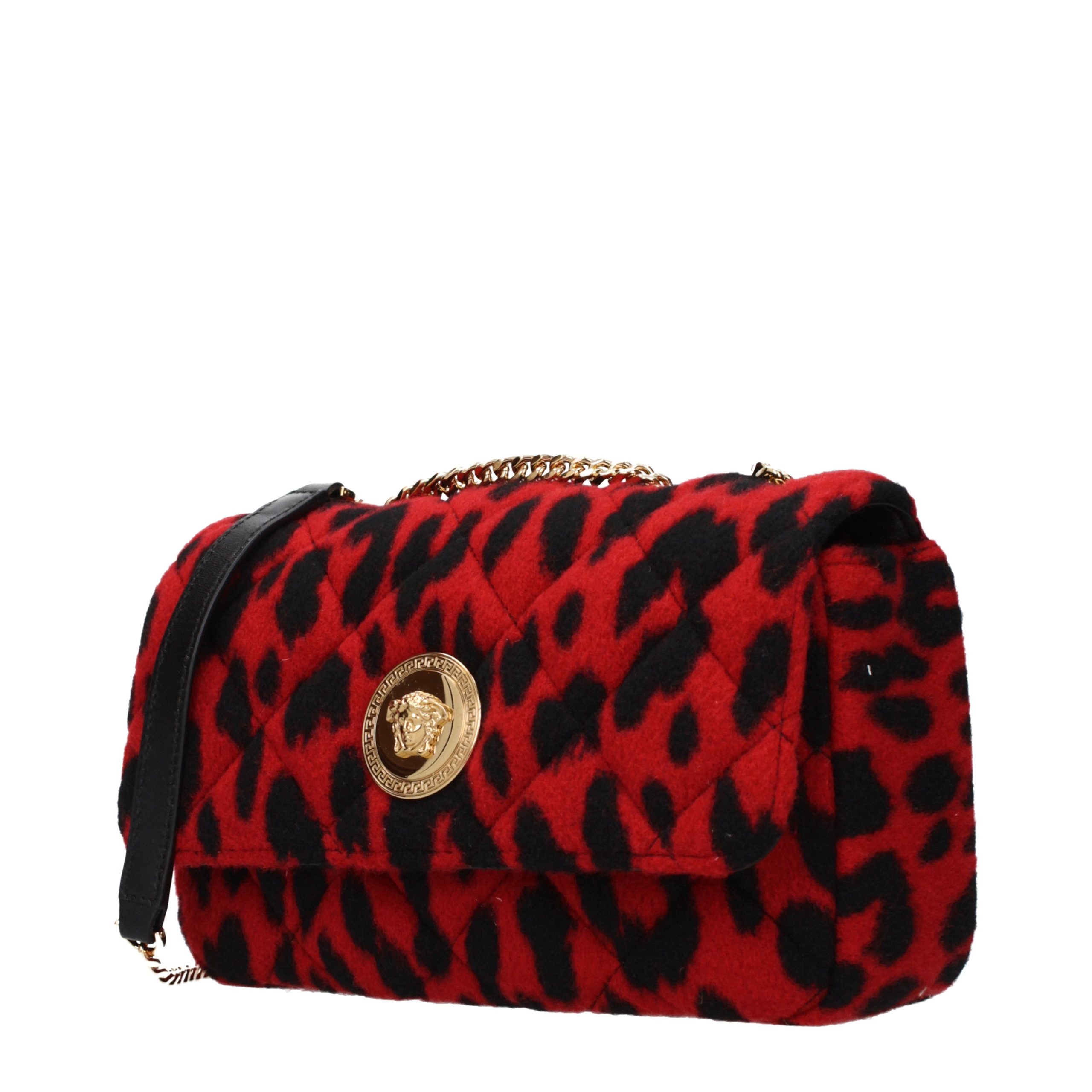 Versace Red Wool Shoulder Bag - Image 2