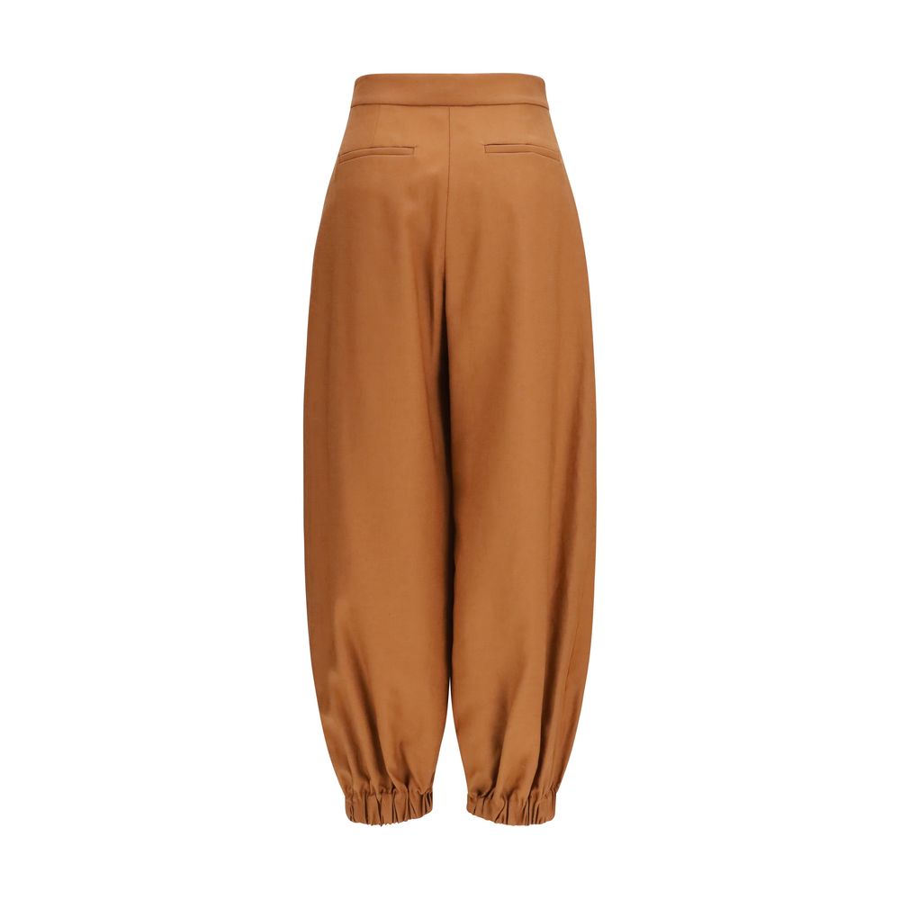 Fendi Brown Linen Casual Pants - Image 2