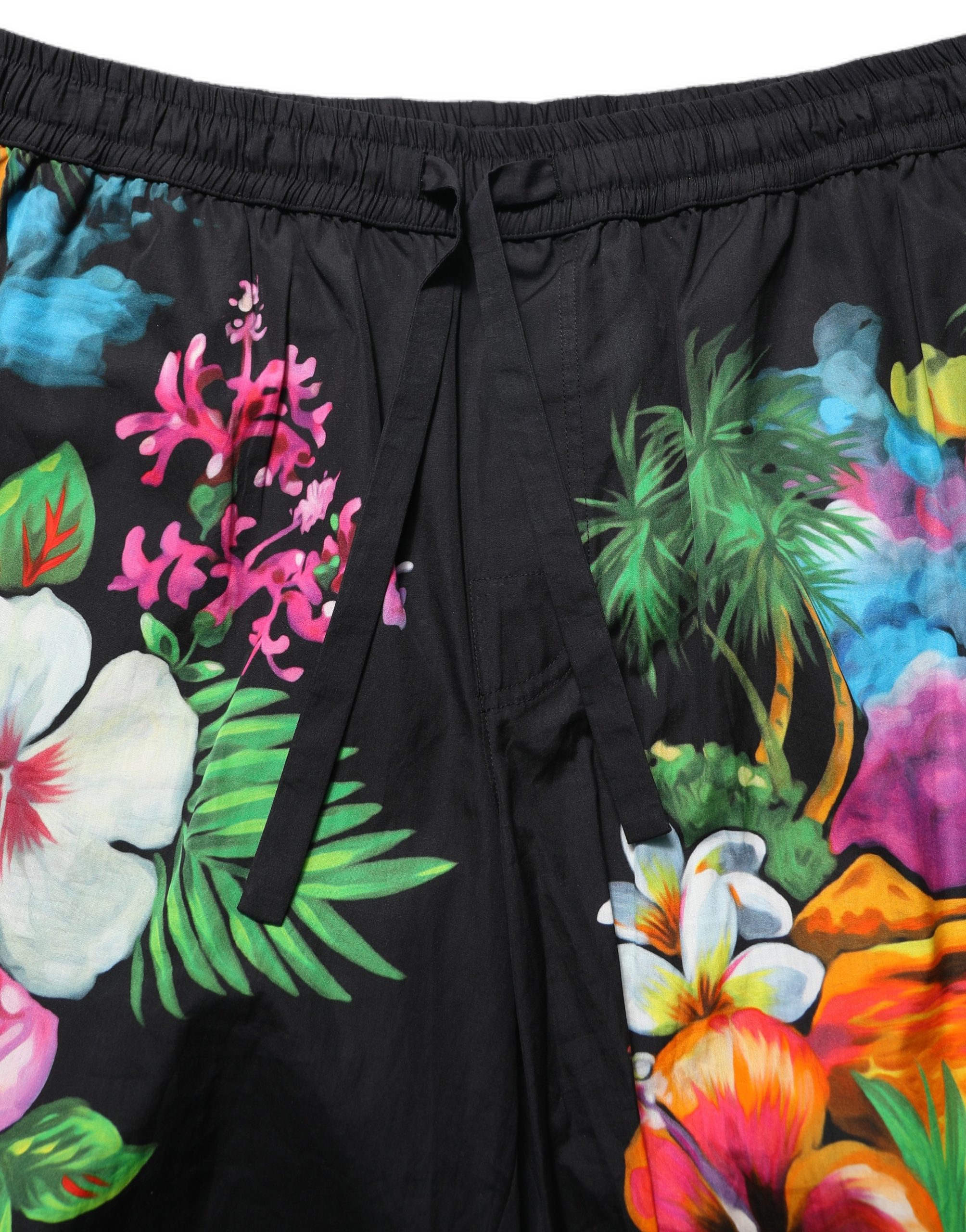 Dolce & Gabbana Black Cotton Tropical Floral Bermuda Shorts - Image 3