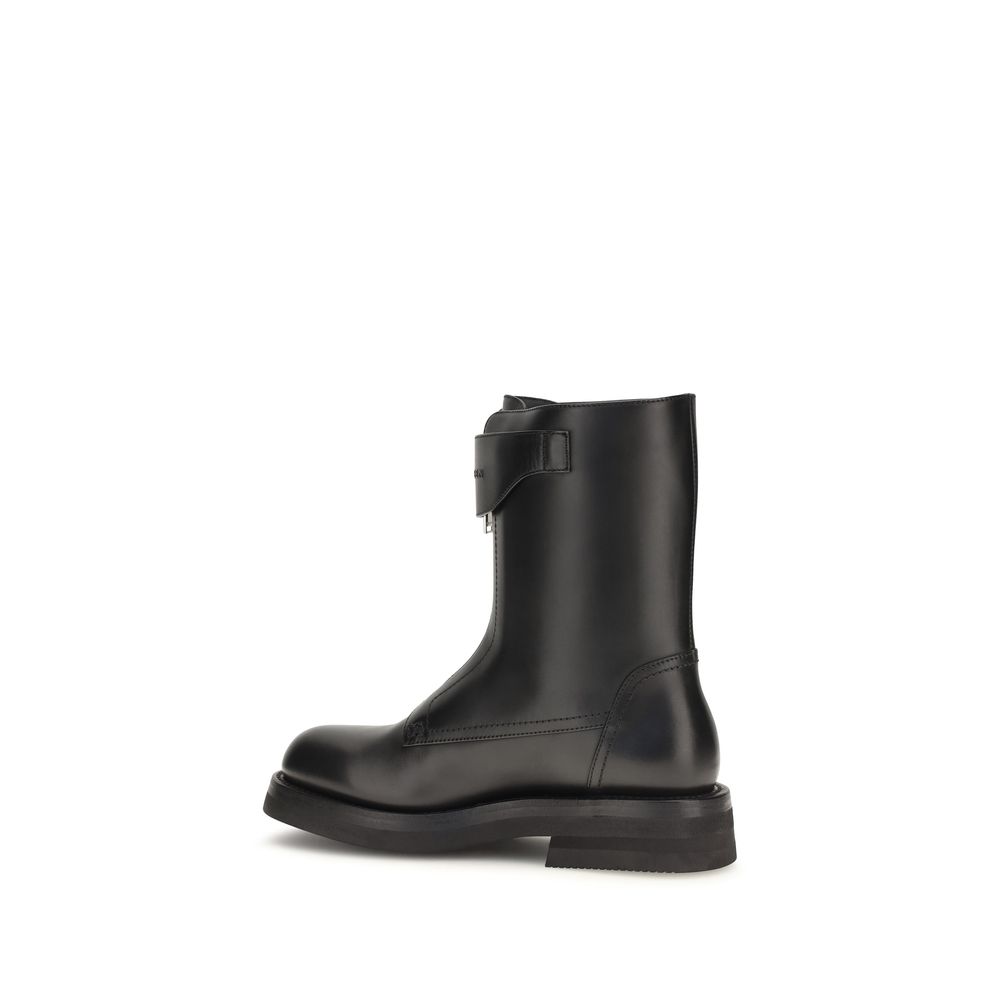 Alexander McQueen Black Calf Leather Bos Taurus Lace-Up Boots - Image 3