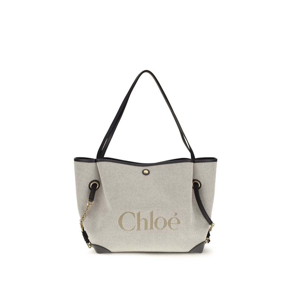 ChloƩ Gray Cotton Shoulder Bag