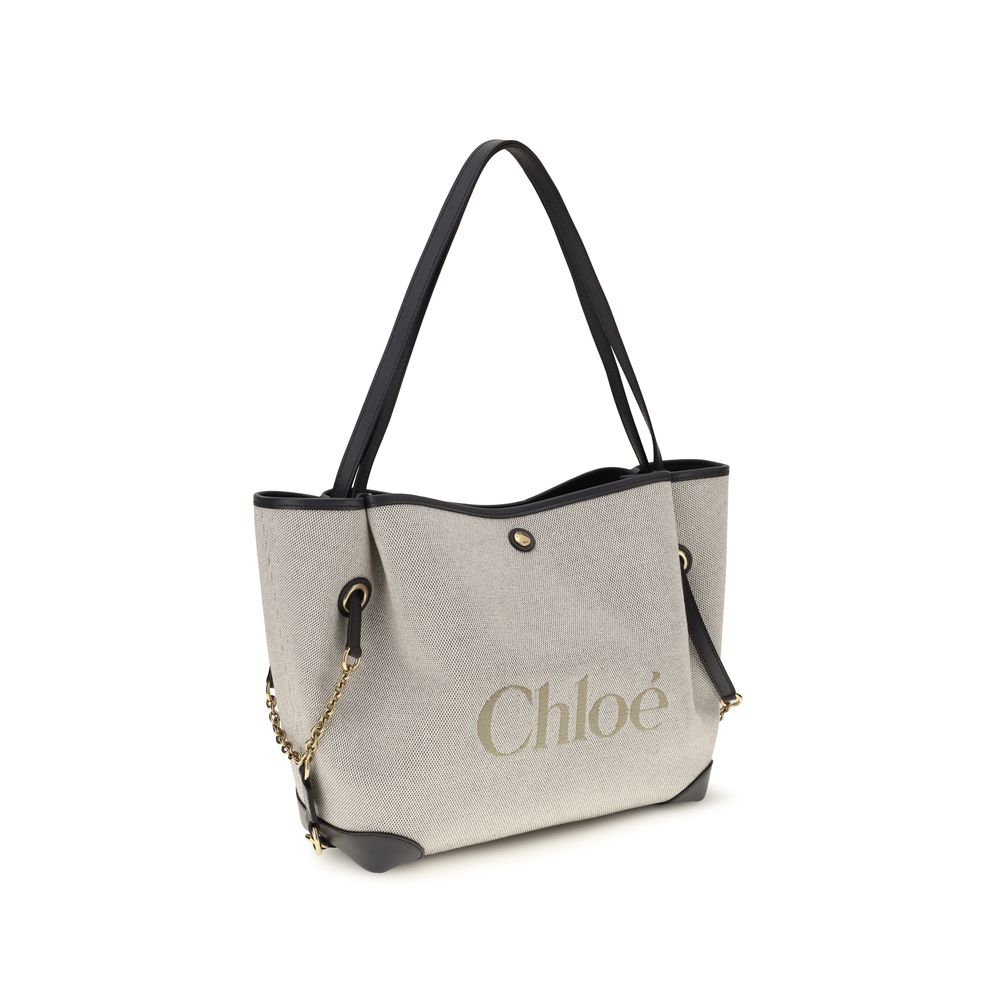 ChloƩ Gray Cotton Shoulder Bag - Image 2