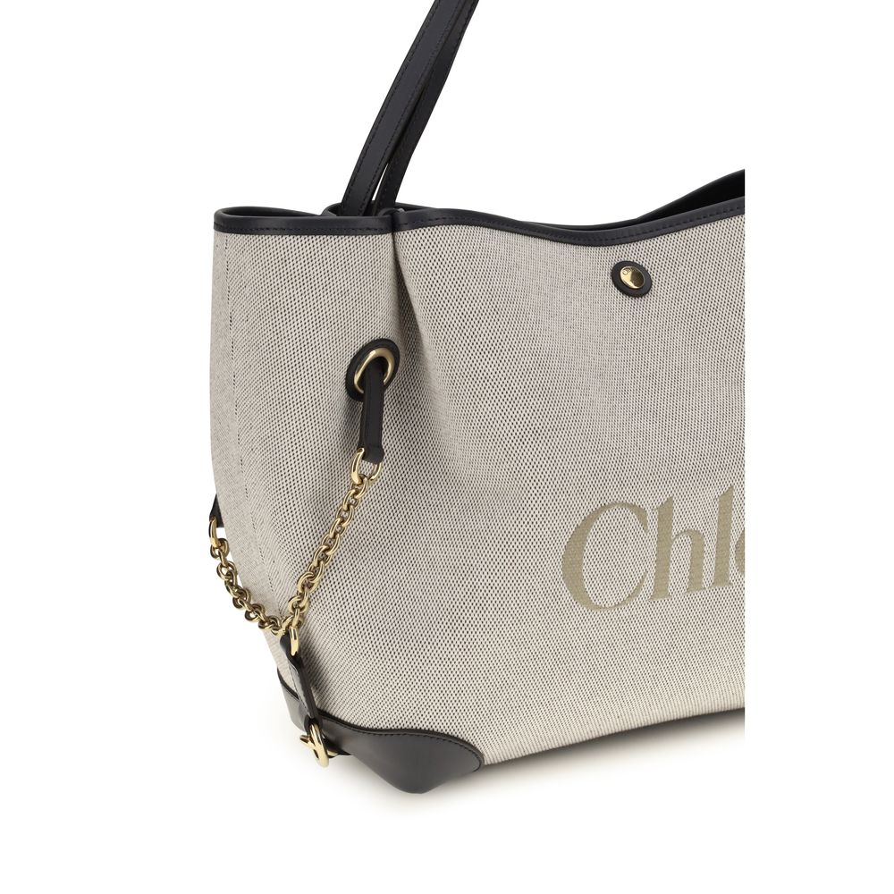 ChloƩ Gray Cotton Shoulder Bag - Image 4