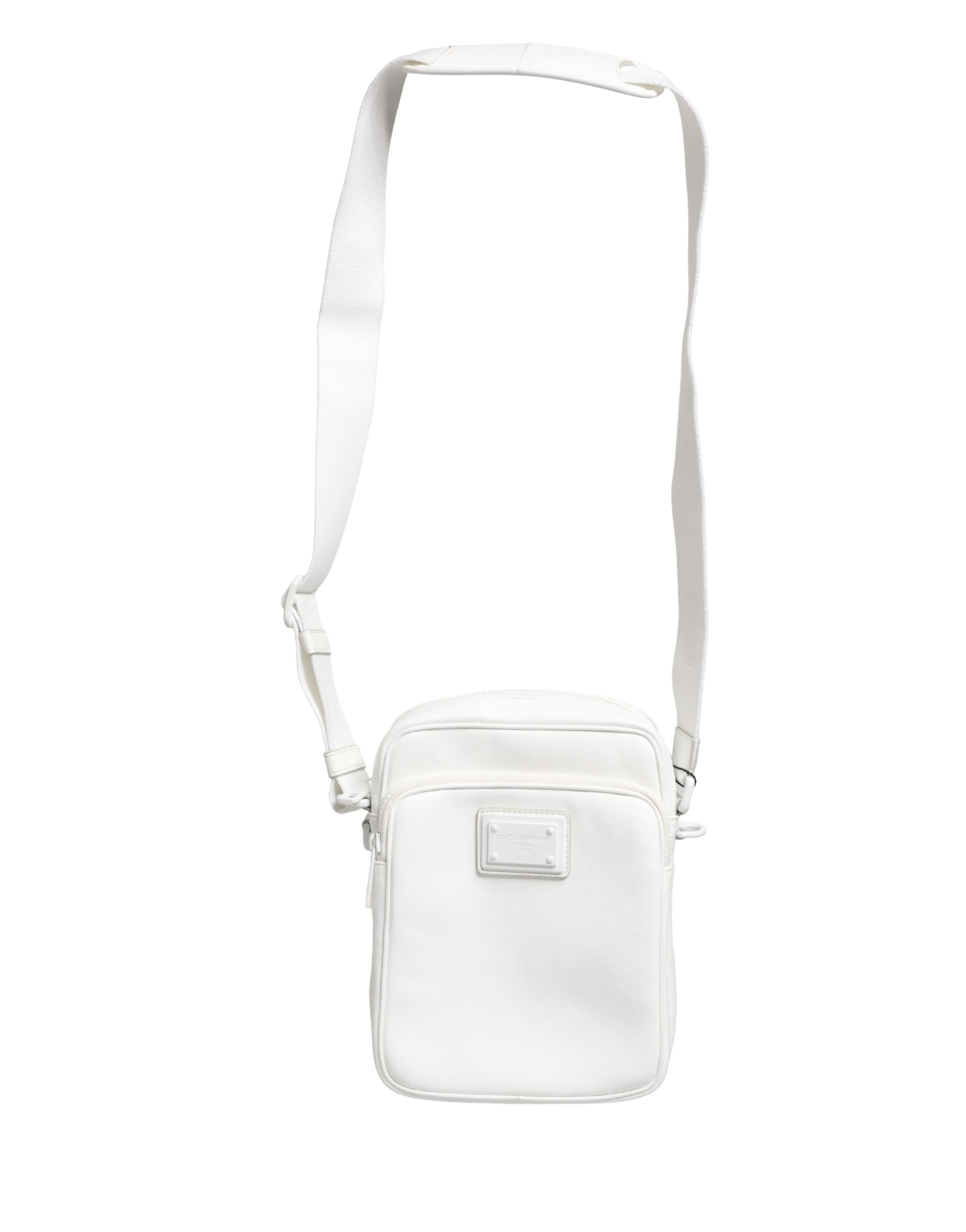 Dolce & Gabbana White Logo Plaque Crossbody Shoulder Borse Men Bag