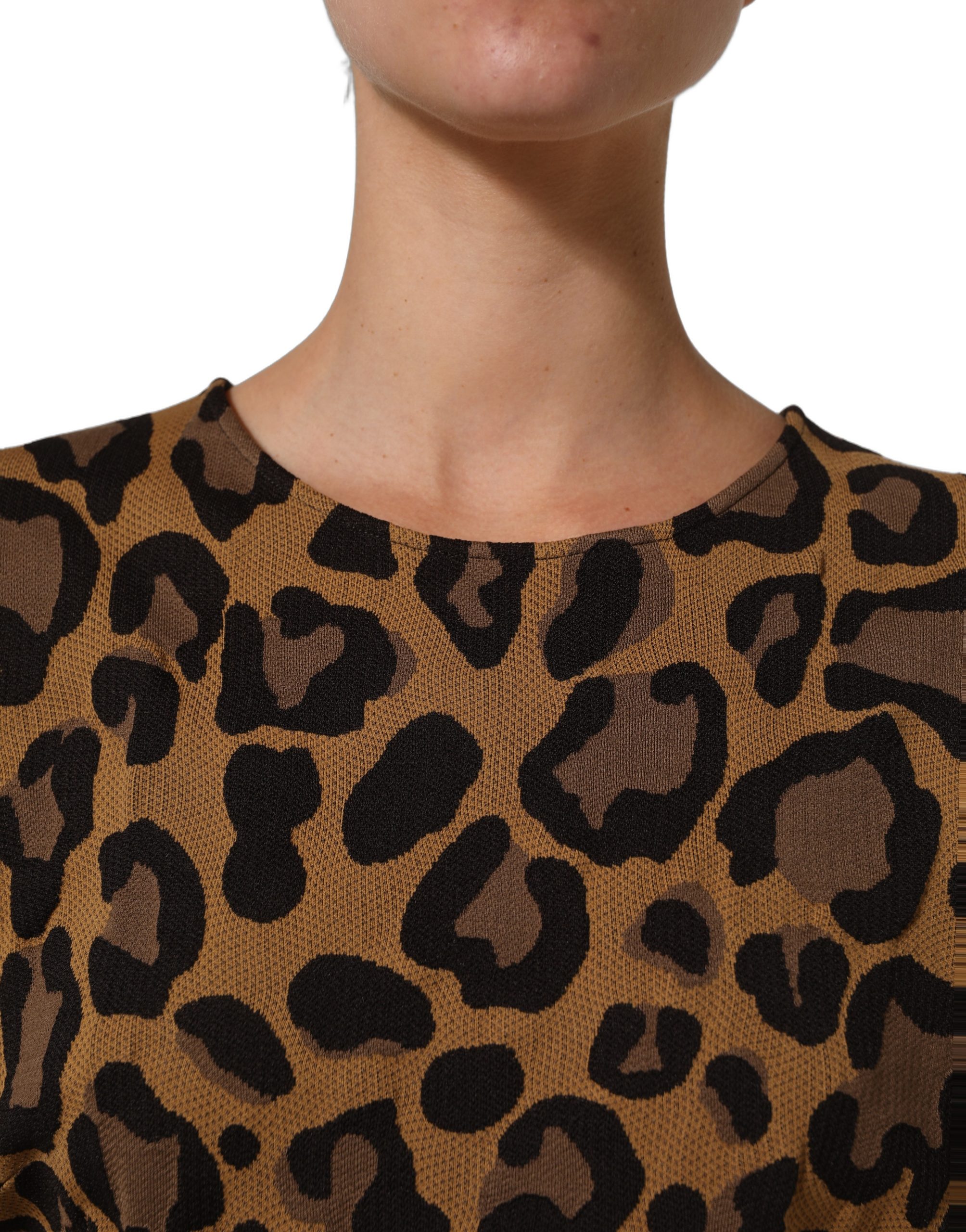 Dolce & Gabbana Brown LeopardPrint Flared A-line Mini Dress - Image 5