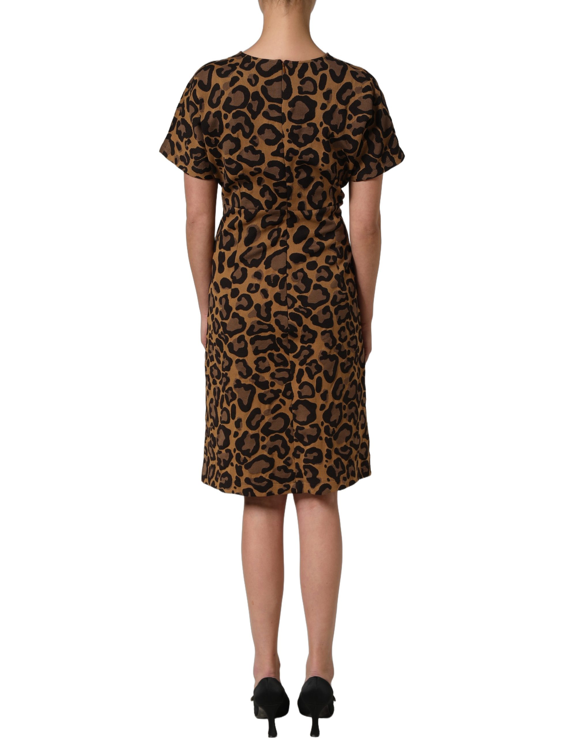 Dolce & Gabbana Brown LeopardPrint Flared A-line Mini Dress - Image 6