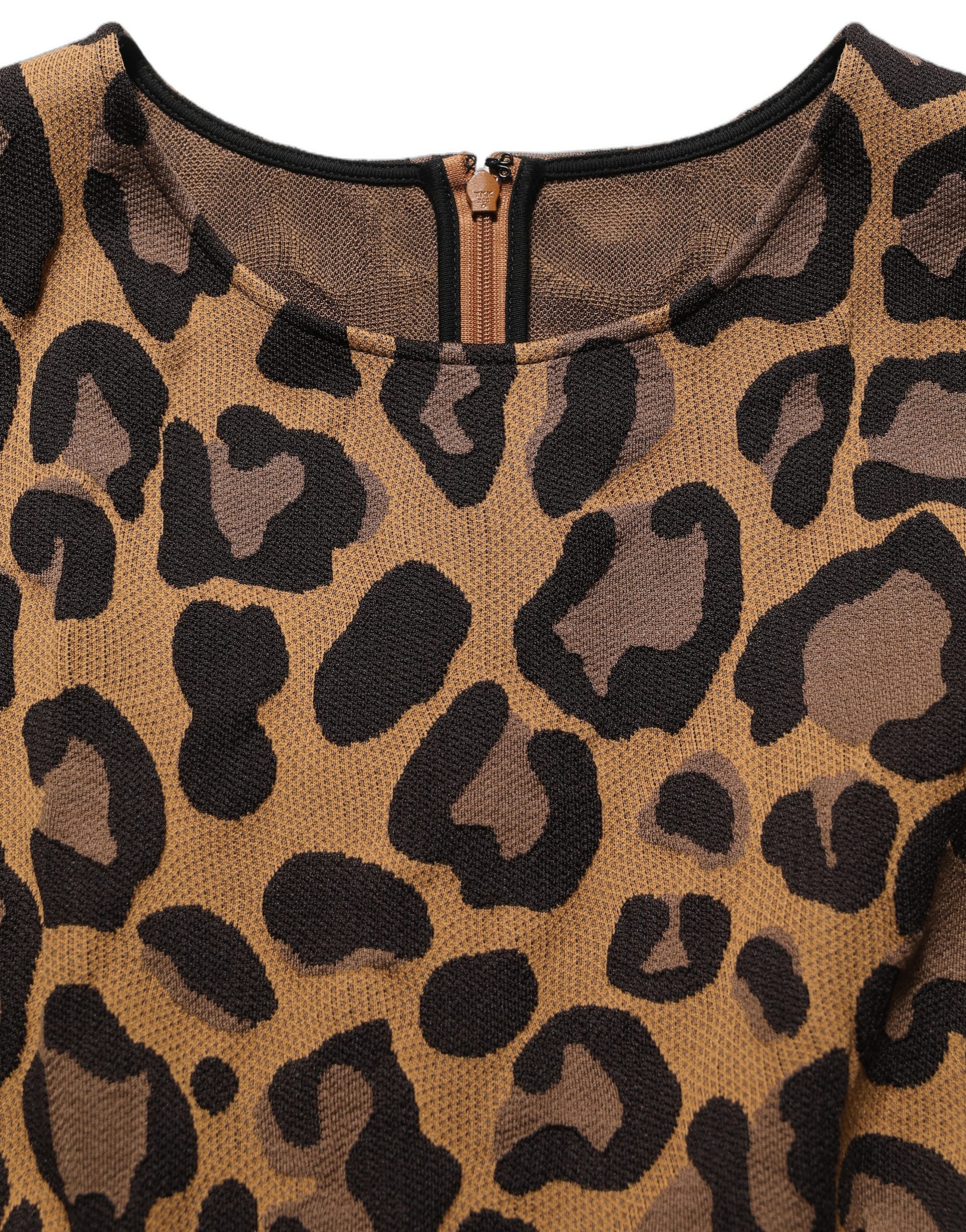 Dolce & Gabbana Brown LeopardPrint Flared A-line Mini Dress - Image 7