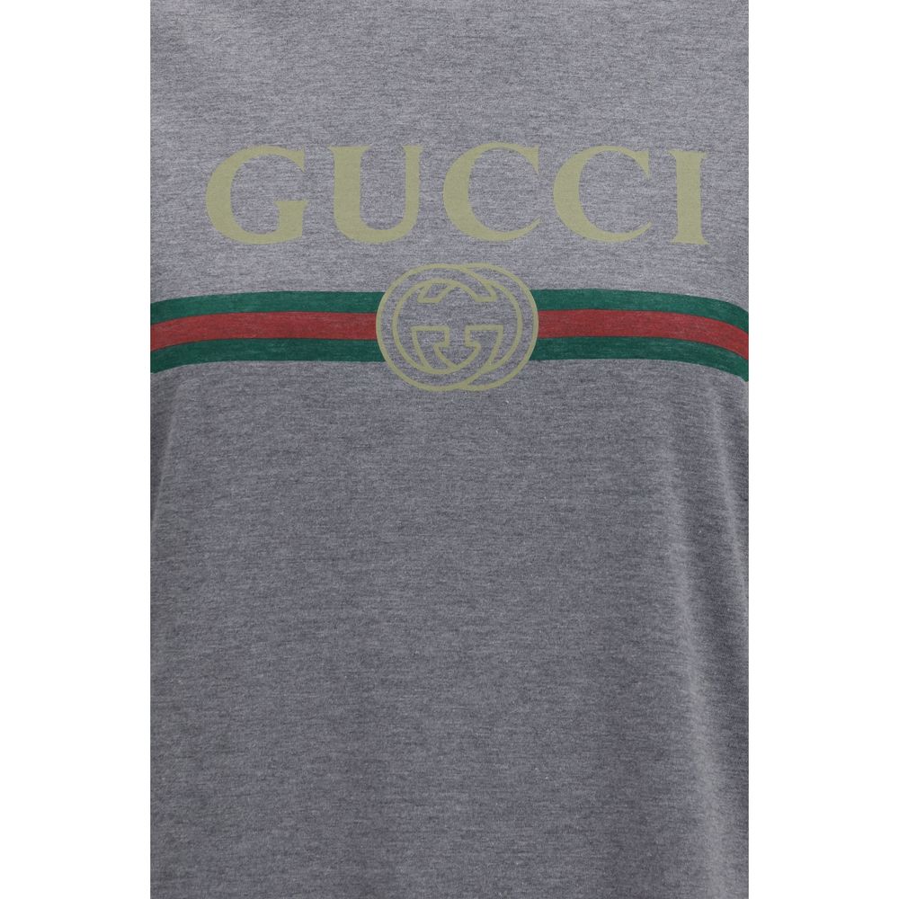 Gucci Gray Cotton T-Shirt - Image 3