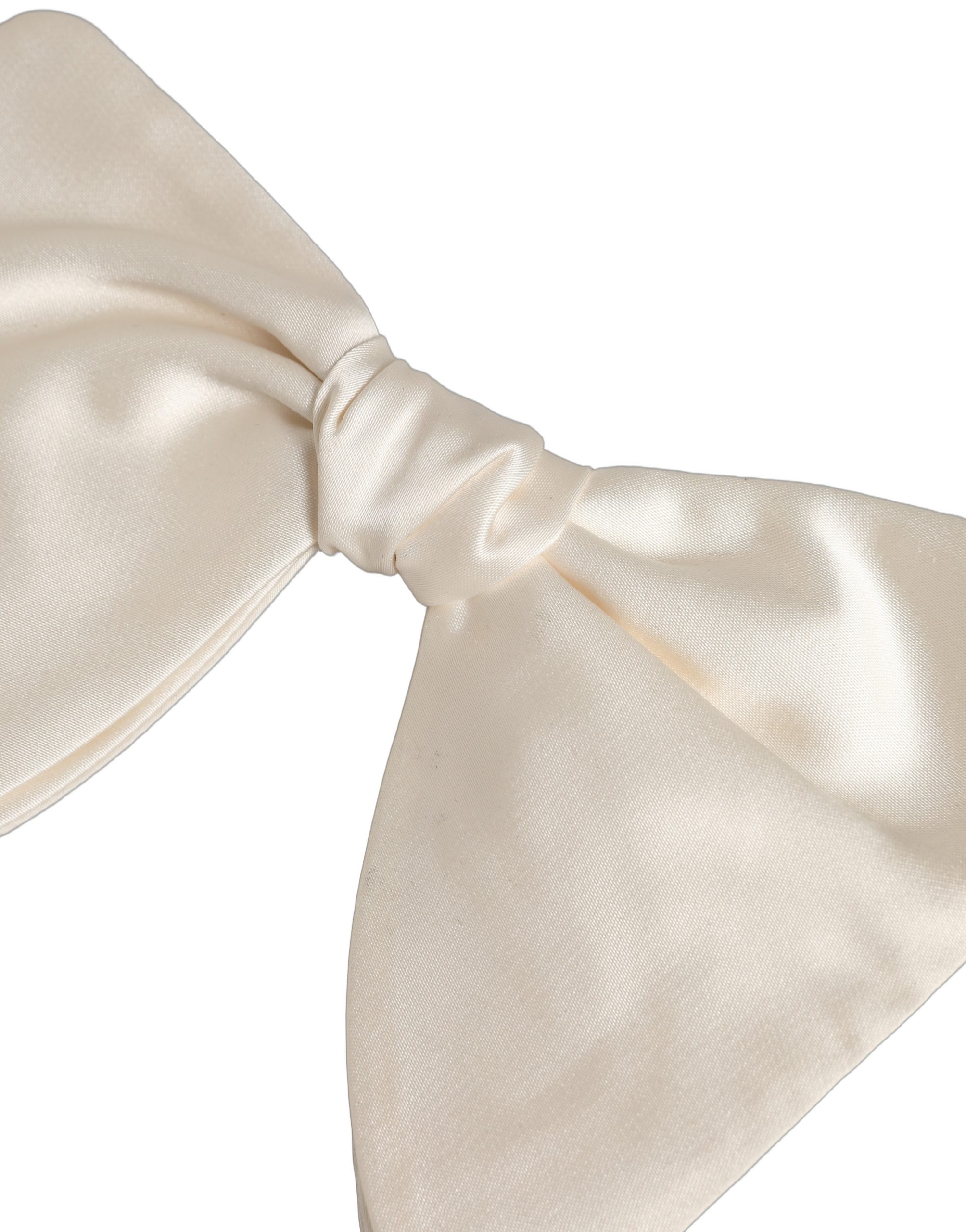 Dolce & Gabbana Men White 100% Silk Adjustable Neck Papillon Bow Tie - Image 3