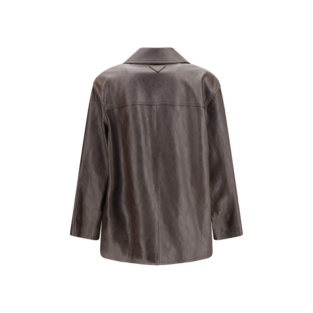 Saint Laurent Black Wool Oves Aries Leather Jacket - Image 2
