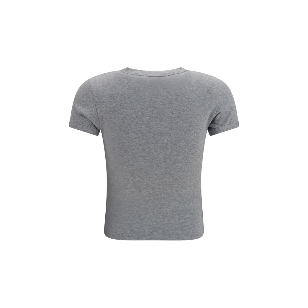 Saint Laurent Gray Cotton T-Shirt - Image 2