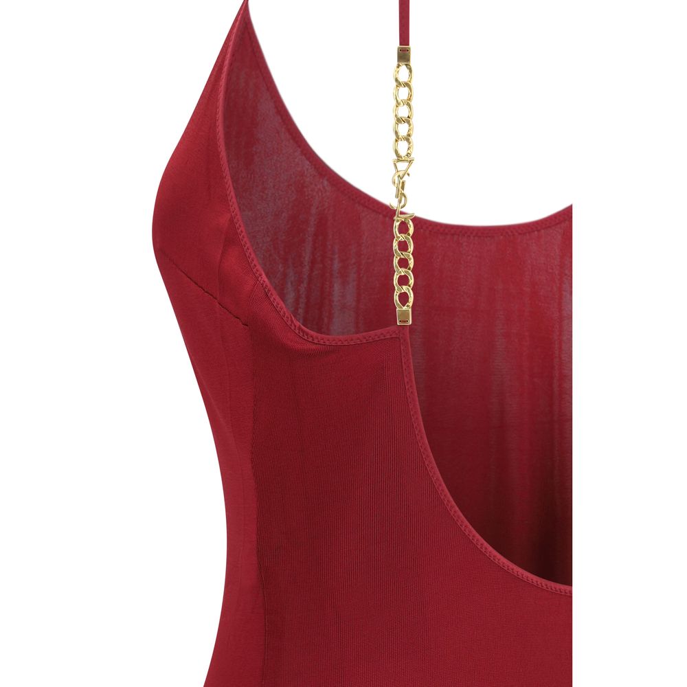 Saint Laurent Bordeaux Viscose Cocktail Dress - Image 3
