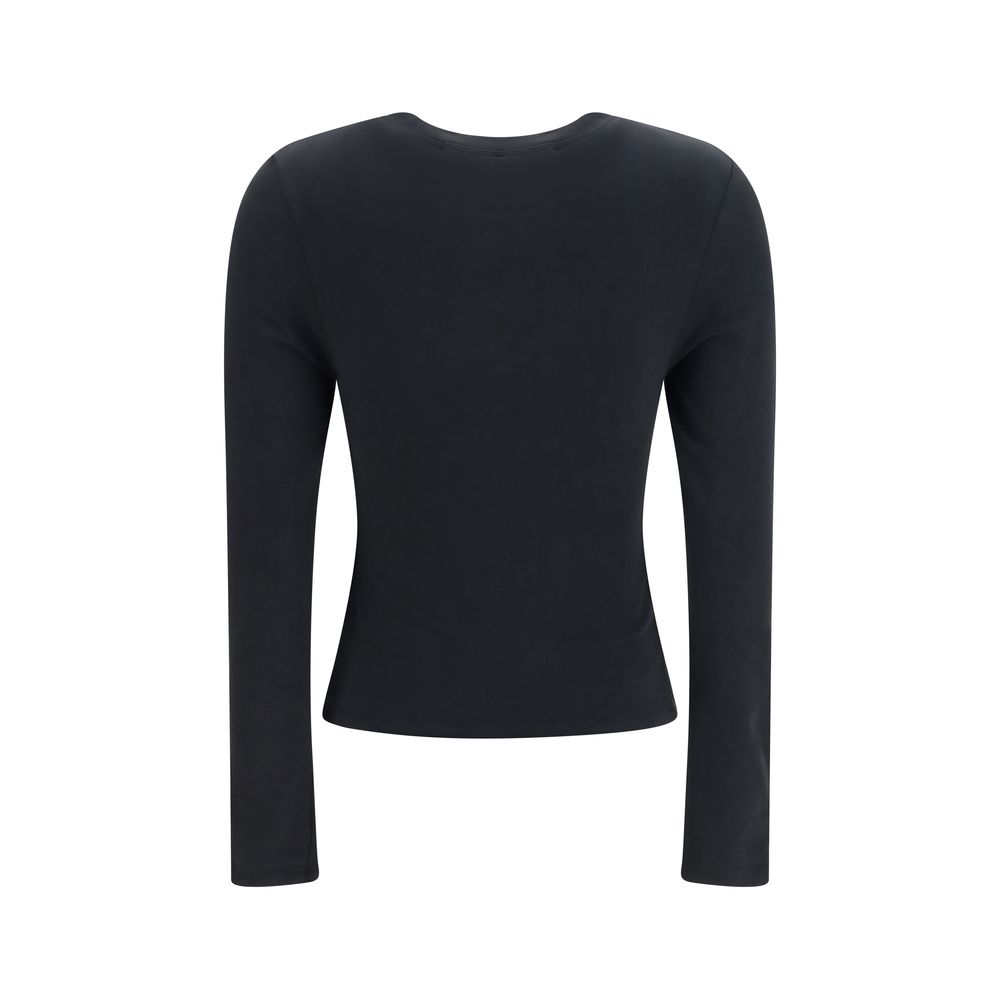 Alexander Wang Black Cotton Long Sleeve T-Shirt - Image 2
