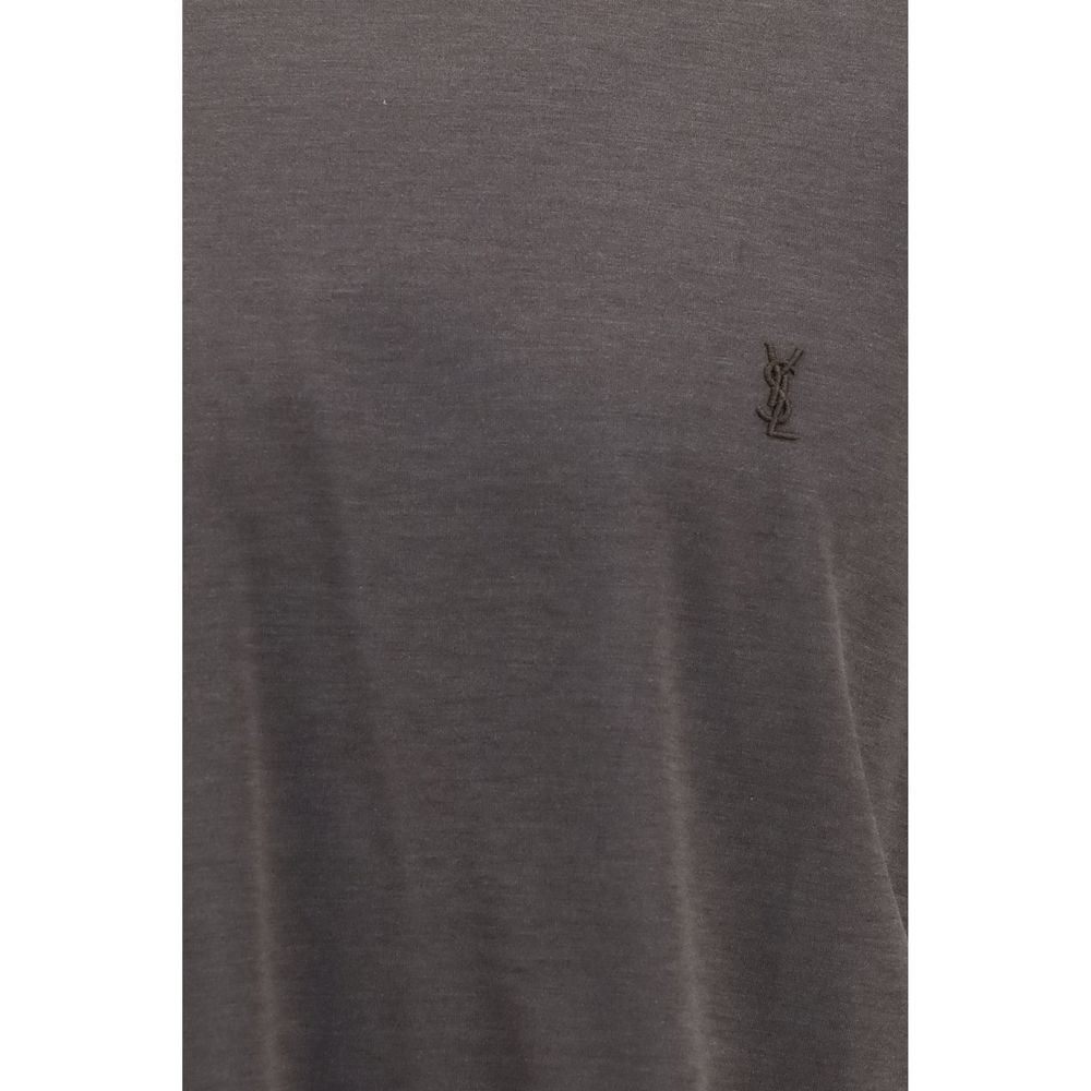 Saint Laurent Brown Silk T-Shirt - Image 3