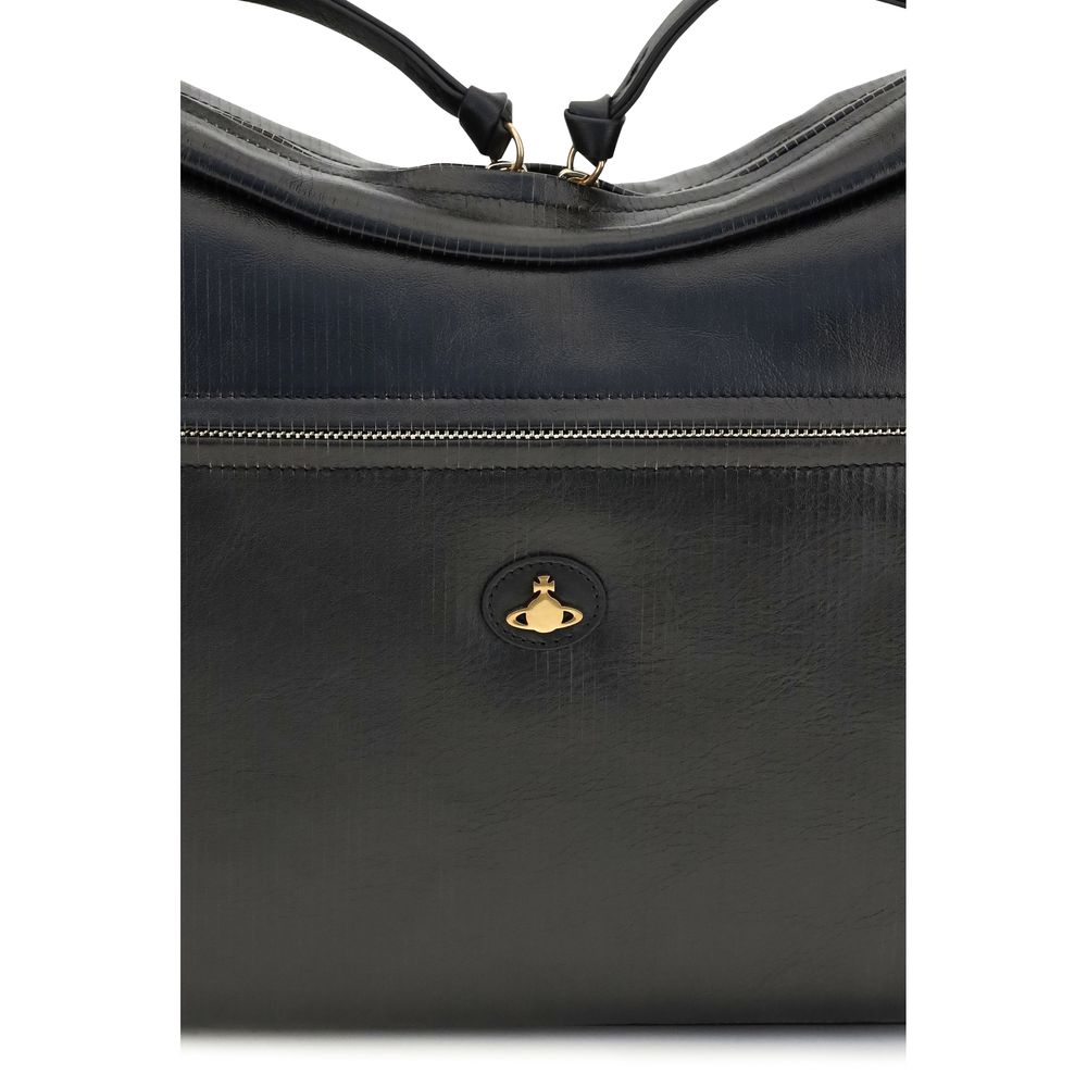 Vivienne Westwood Black Calf Leather Bos Taurus Shoulder Bag - Image 4
