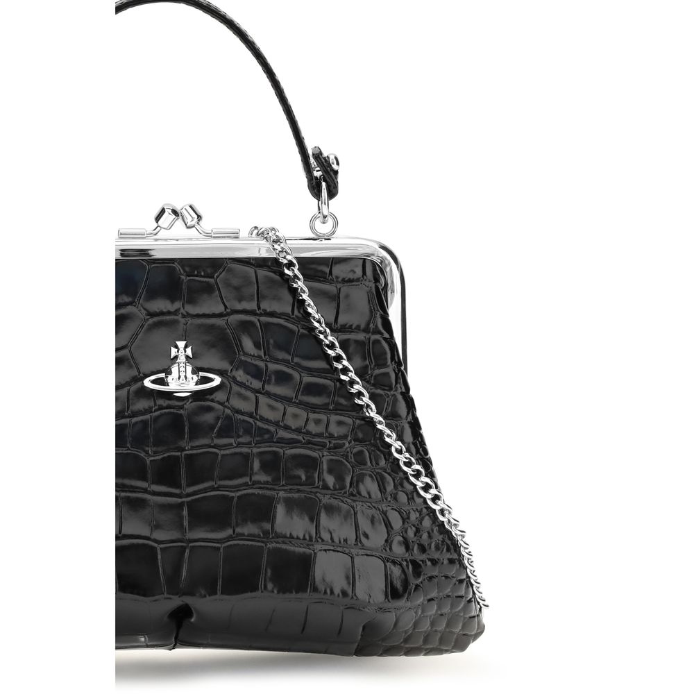 Vivienne Westwood Black Calf Leather Bos Taurus Handbag - Image 4