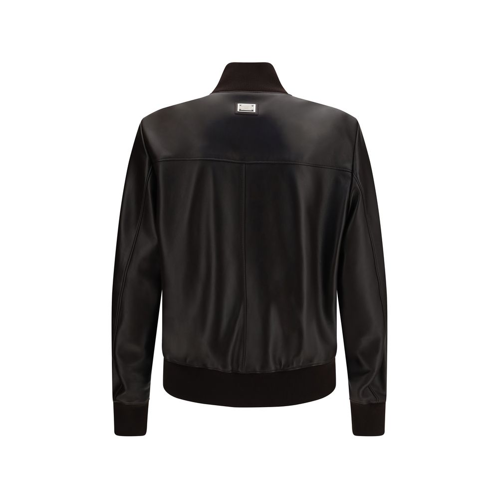 Dolce & Gabbana Brown Lamb Ovis Aries Bomber - Image 2