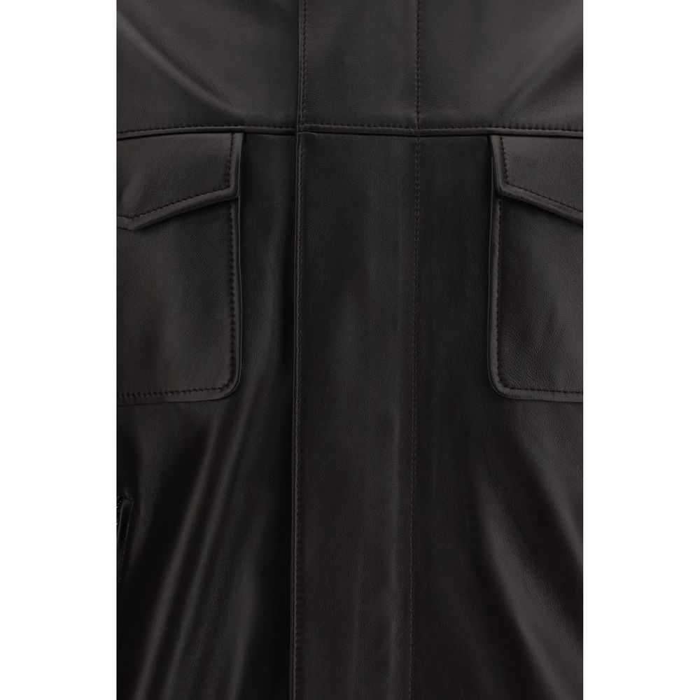 Dolce & Gabbana Brown Lamb Ovis Aries Bomber - Image 3