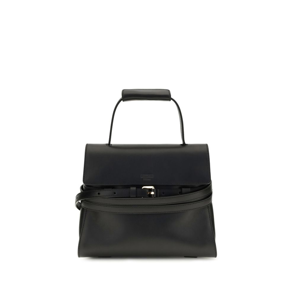 Moschino Black Calf Leather Bos Taurus Shoulder Bag