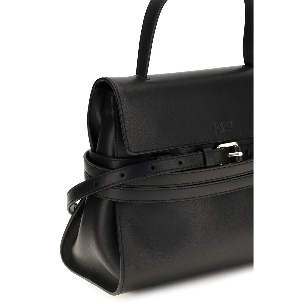 Moschino Black Calf Leather Bos Taurus Shoulder Bag - Image 4