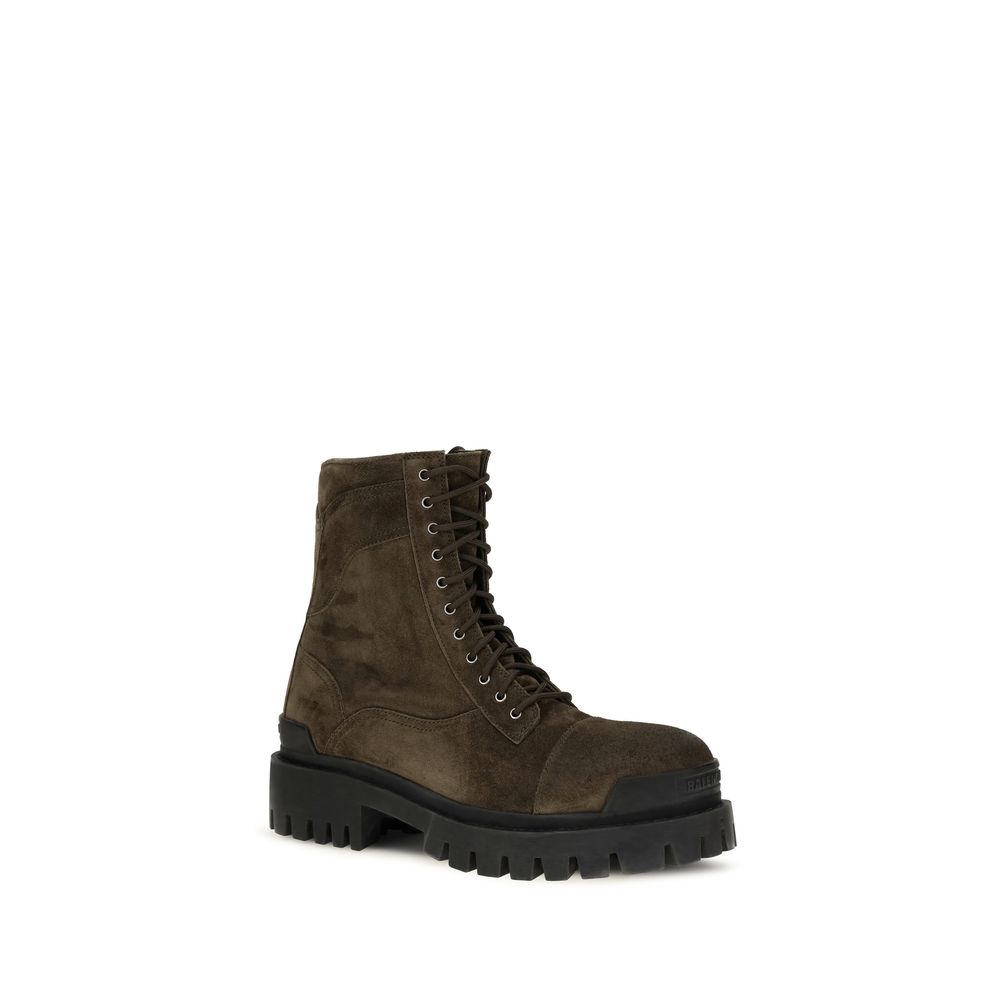 Balenciaga Bicolor Calf Leather Bos Taurus Lace-Up Boots - Image 2