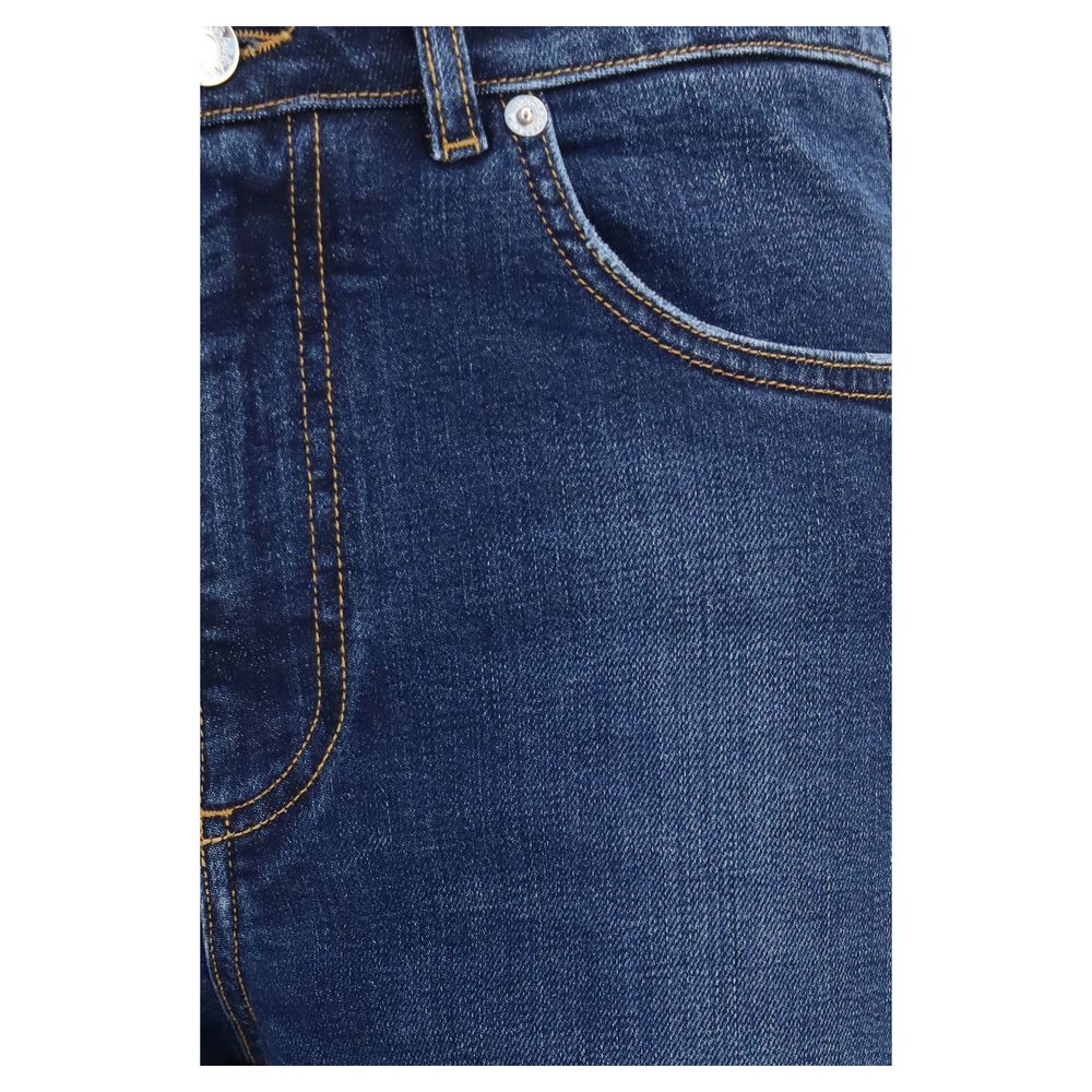 Dolce & Gabbana Blue Cotton Straight-Leg Jeans - Image 3