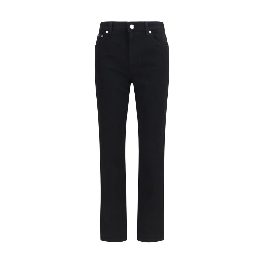 Dolce & Gabbana Black Cotton Straight-Leg Jeans