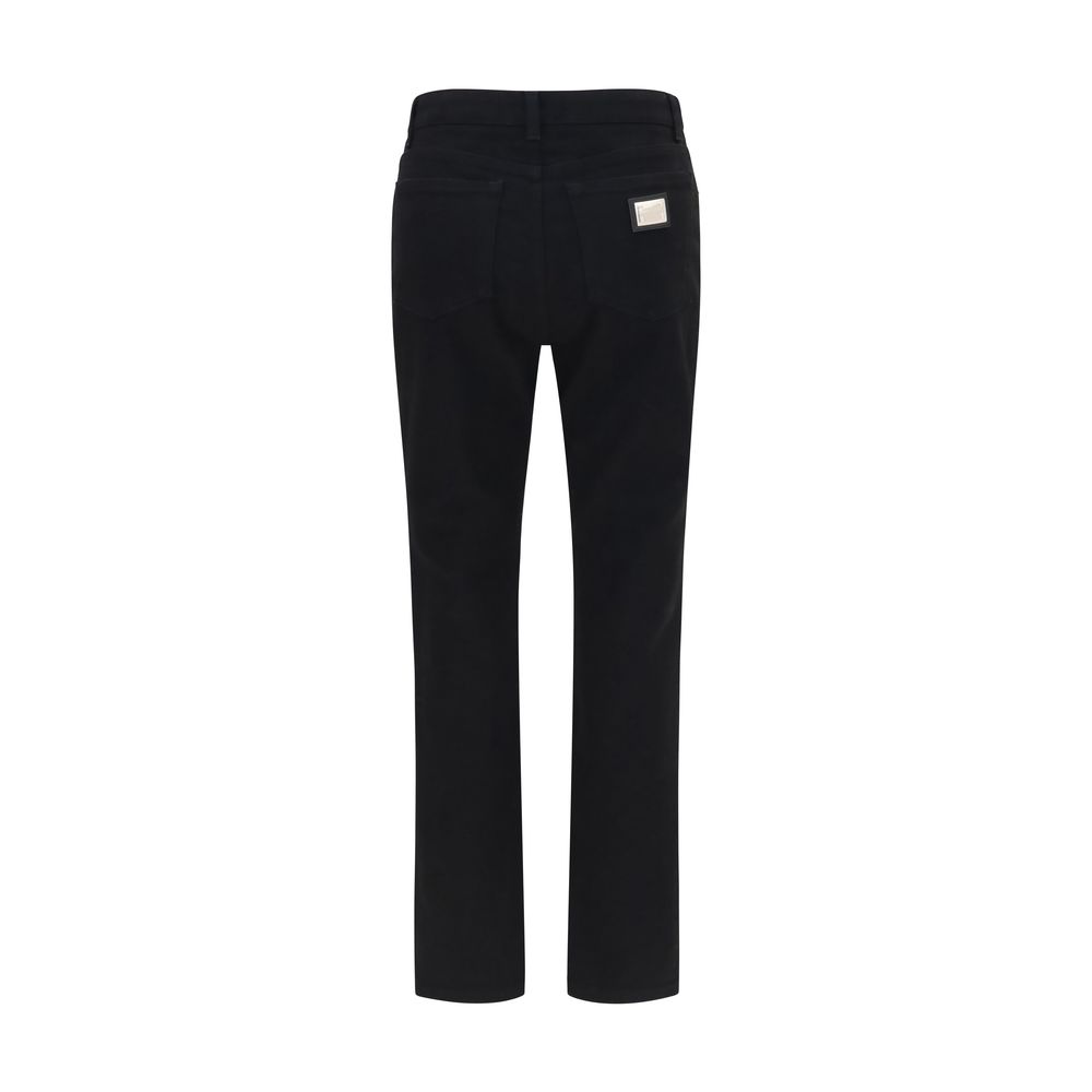 Dolce & Gabbana Black Cotton Straight-Leg Jeans - Image 2