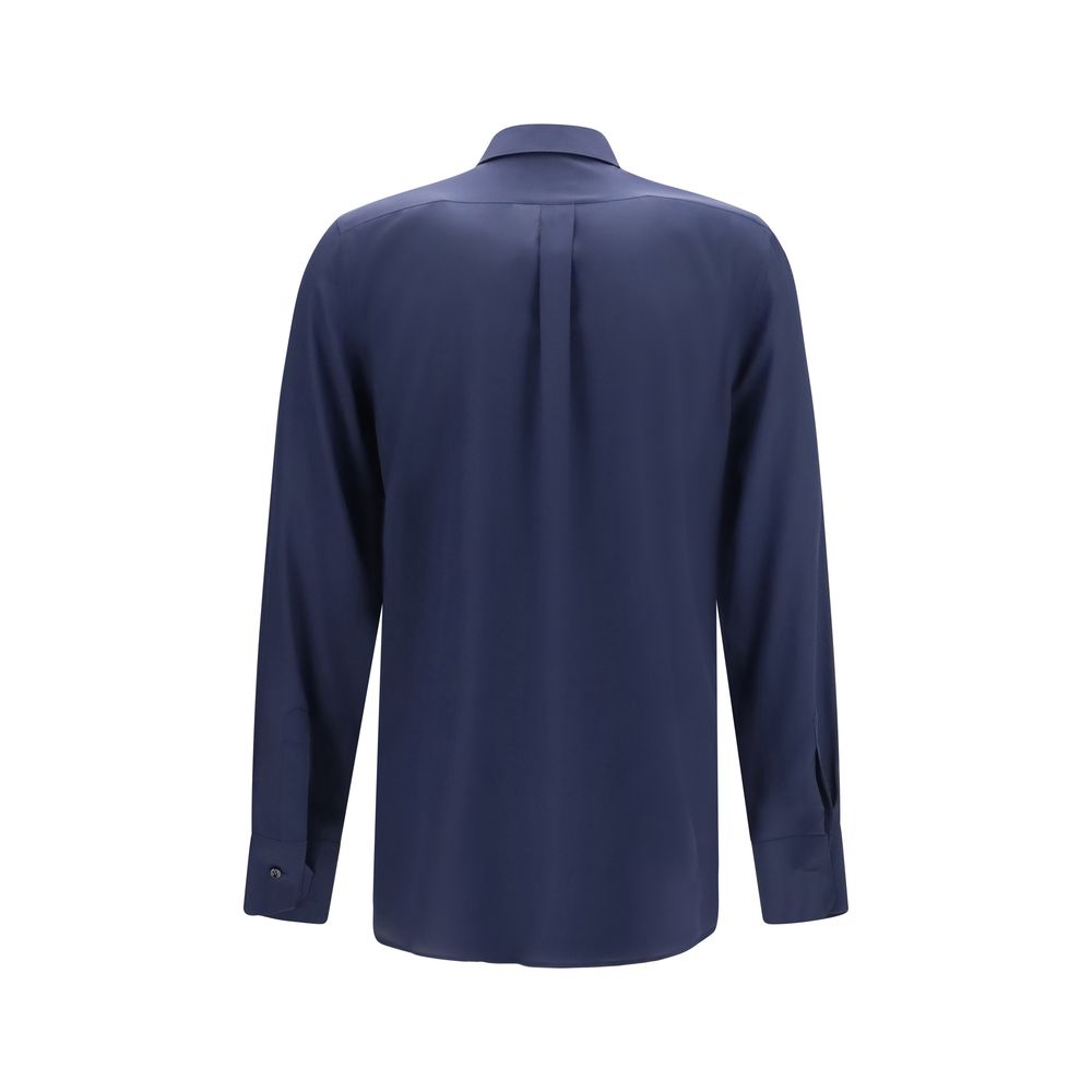 Dolce & Gabbana Blue Silk Dress Shirt - Image 2