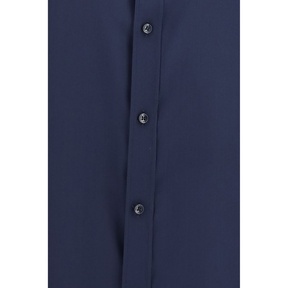 Dolce & Gabbana Blue Silk Dress Shirt - Image 3