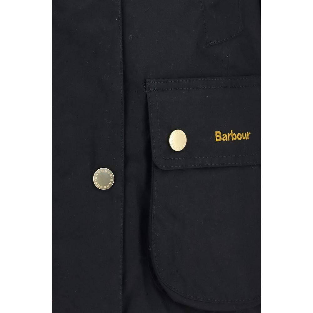 Barbour Black Cotton Full-Length Jacket - Image 3