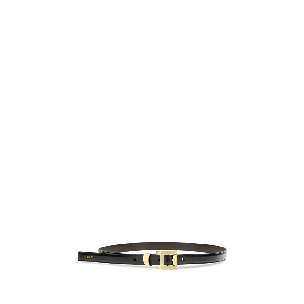 Versace Black Calf Leather Bos Taurus Regular Belt - Image 2