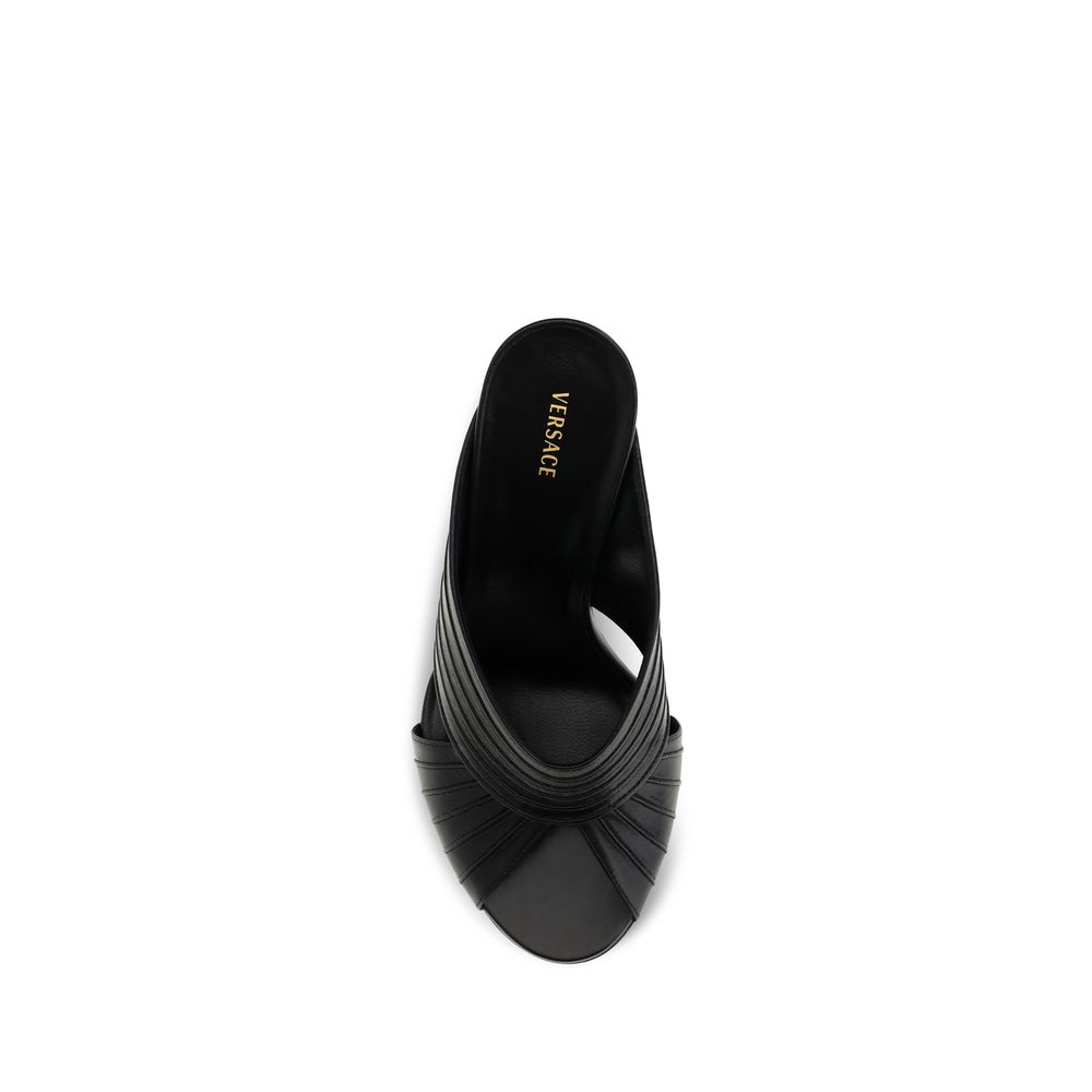 Versace Black Lamb Ovis Aries Aries Mules - Image 4