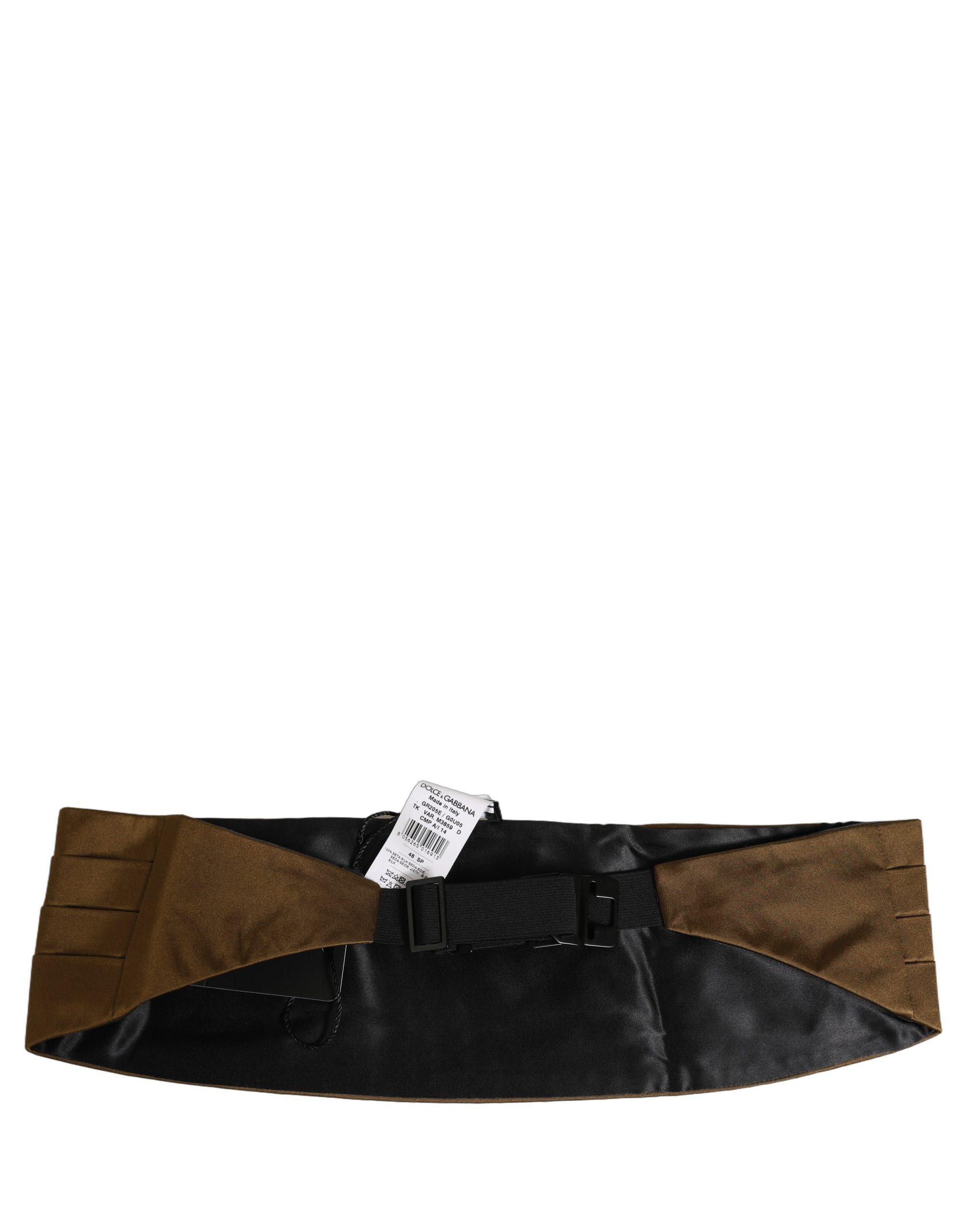 Dolce & Gabbana Brown Men 100% Silk Belt Waist Cummerbund - Image 2